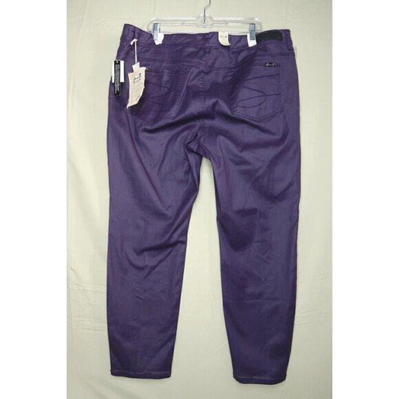 NWT Seven7 Luxe Coated Skinny Jeans Women's Size 24 Purple Shiny Waxed High Rise - Picture 5 of 11